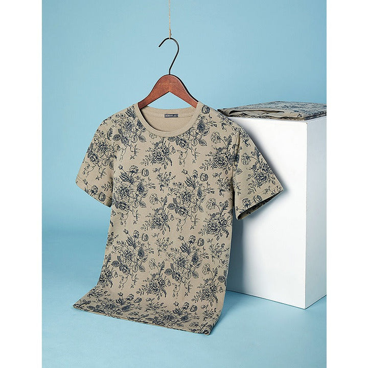 Gebloemd heren-T-shirt regular fit - Mauro