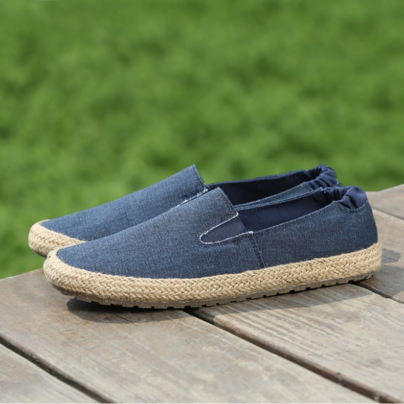 Ademende espadrilles van canvas voor heren met natuurlijke jute zool - Olver