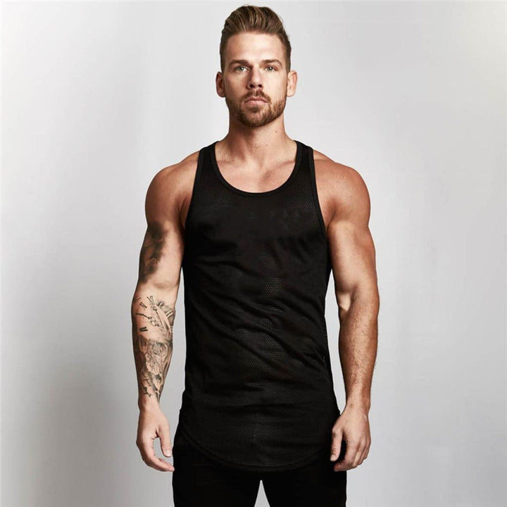 Ademend T-shirt zonder mouwen van mesh voor heren - Marco