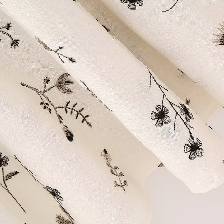 2-delige crèmekleurige set met bloemenprint - Liora