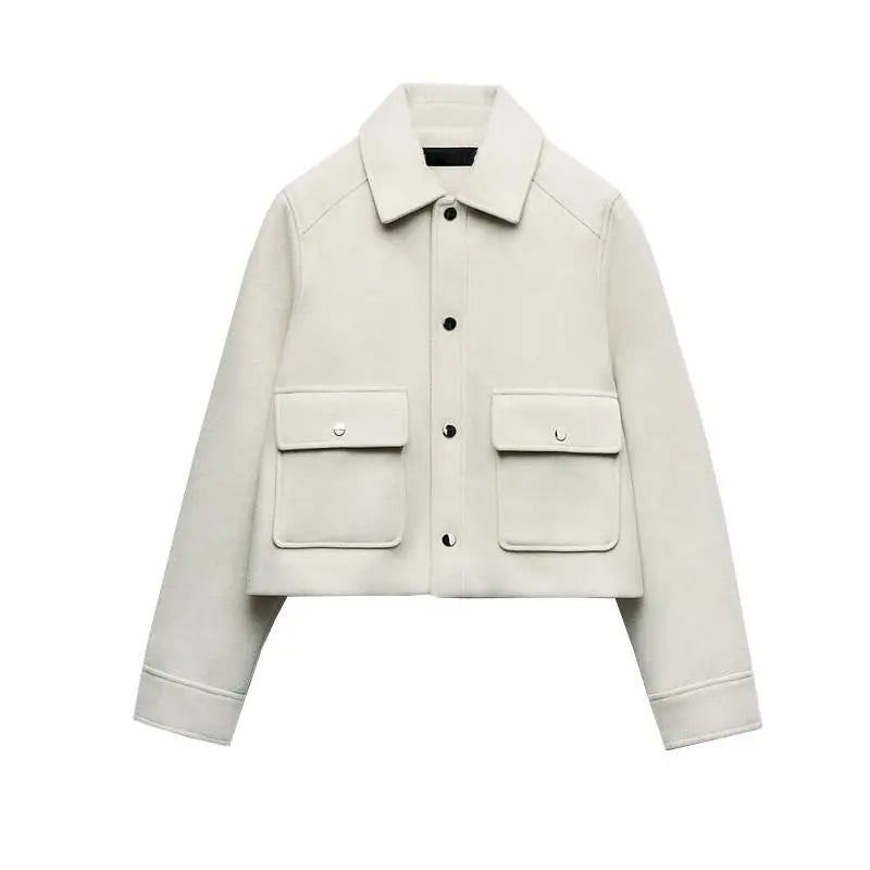 Casual herfstjas voor dames met klep en zakken - Heidi