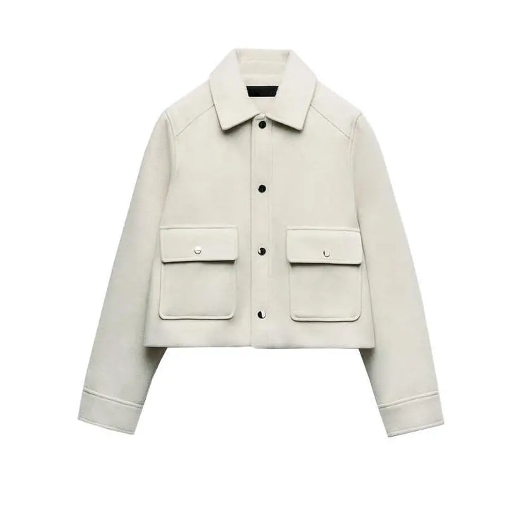 Casual herfstjas voor dames met klep en zakken - Heidi