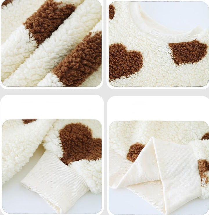 Damestrui met hartjesmotief en fleeceafwerking - Ilse