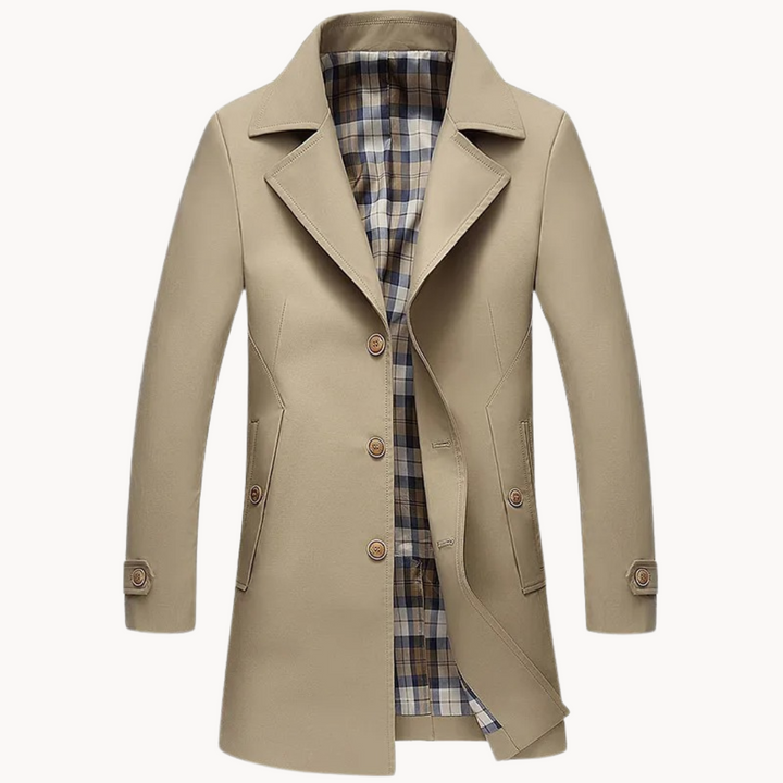 Herman - duurzame winddichte heren trenchcoat met design