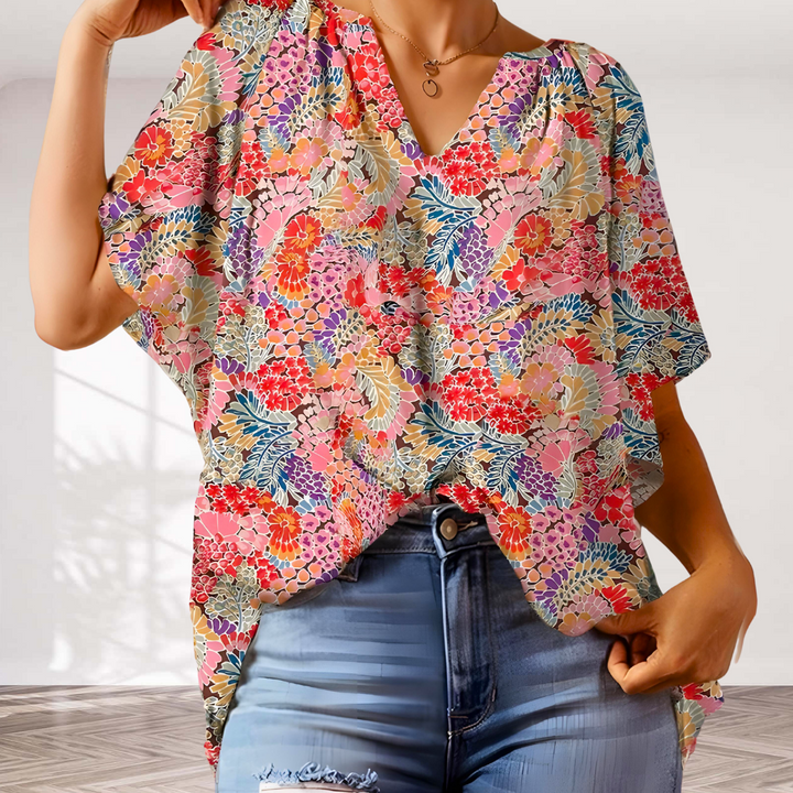 Ashley - stijlvol V-hals Bloemen Shirt