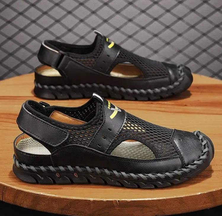 Herensandalen ademend mesh camelkleur - Mirox