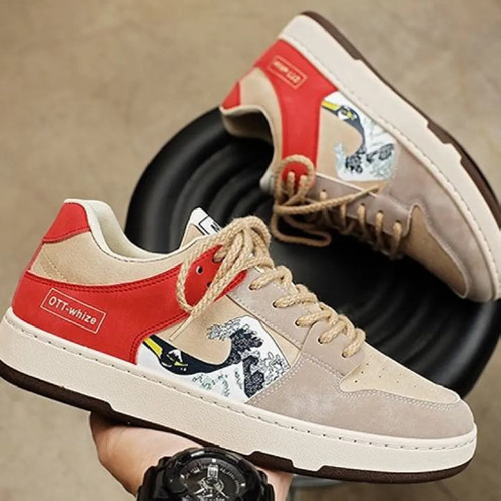 Herentrainers in veelkleurig design met grafische print - Enzo