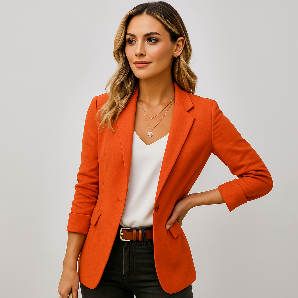 Elegante getailleerde damesblazer met één knoop - Berenice