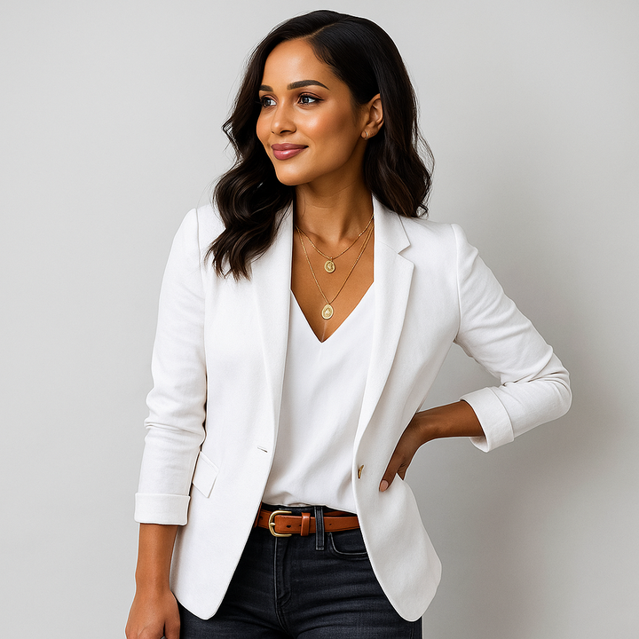 Elegante getailleerde damesblazer met één knoop - Berenice