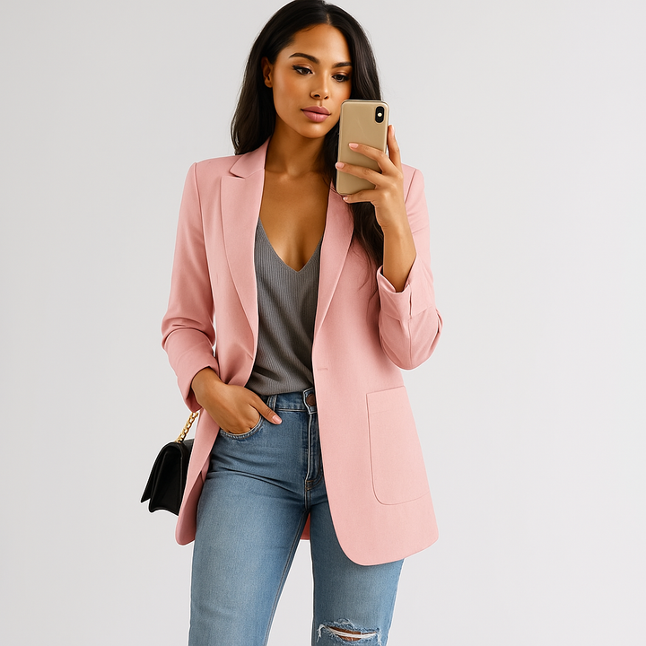 Rechte moderne blazer met casual styling - Angelina