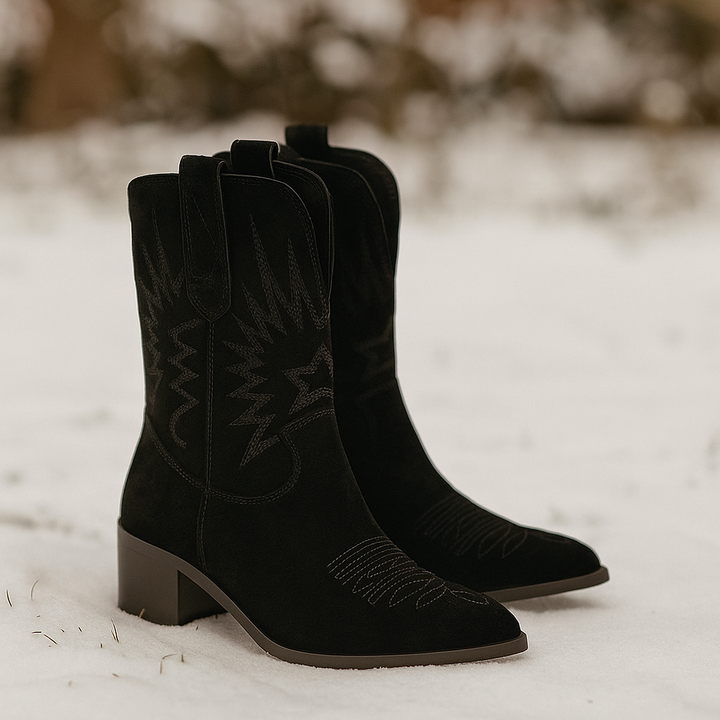 Cowboylaarzen met borduursel en lage hak - Ivanna