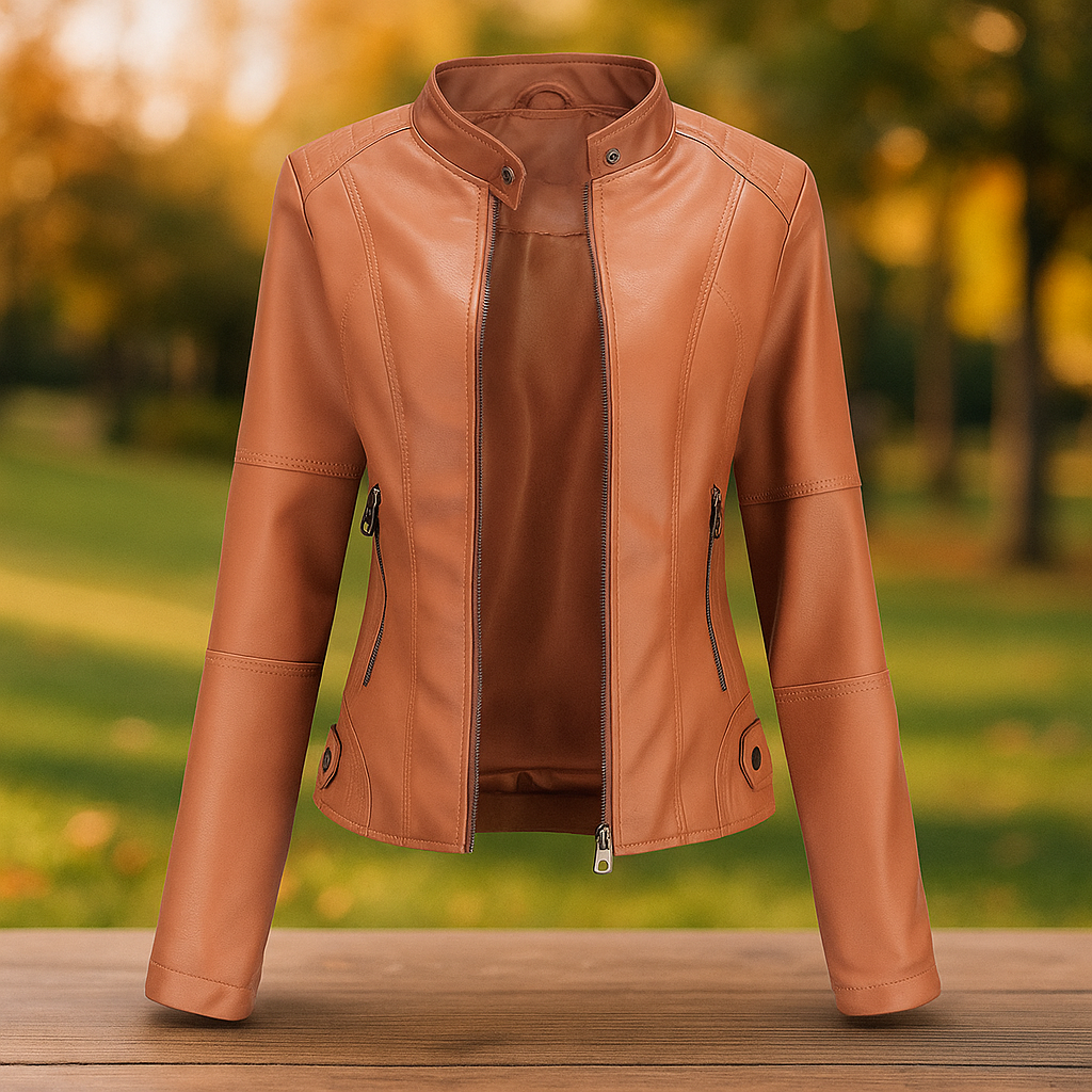 Leren bikerjack voor dames - Annelise