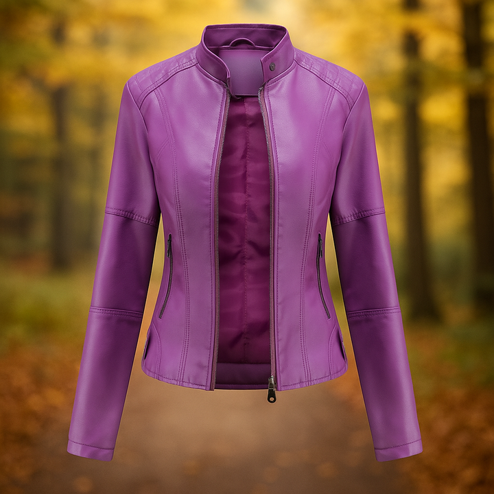 Leren bikerjack voor dames - Annelise