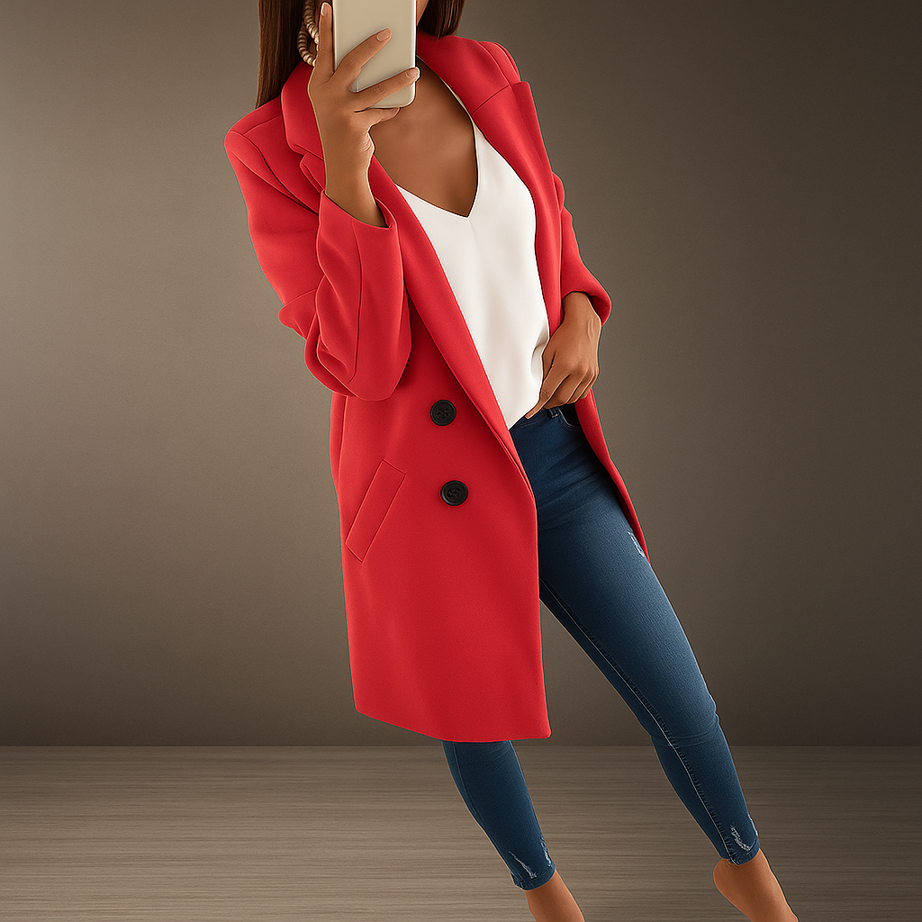 Elegante damesjas in moderne stijl met revers - Irina