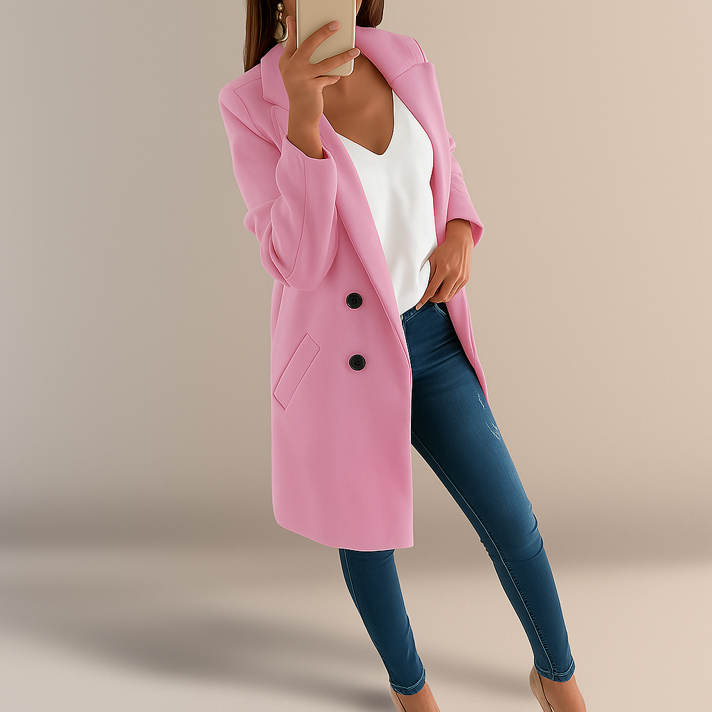 Elegante damesjas in moderne stijl met revers - Irina