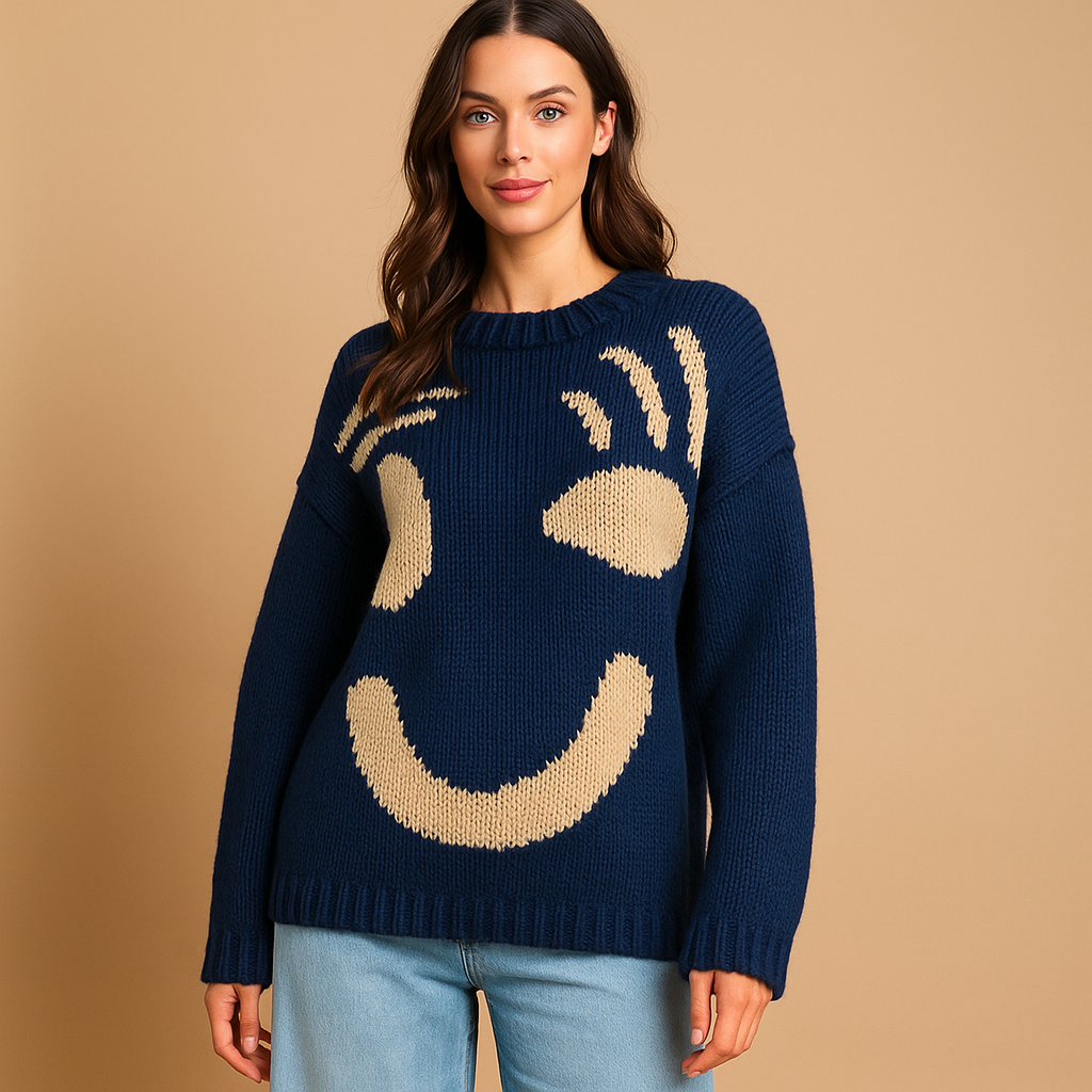 Gebreide dames trui abstract design moderne stijl - Valentina