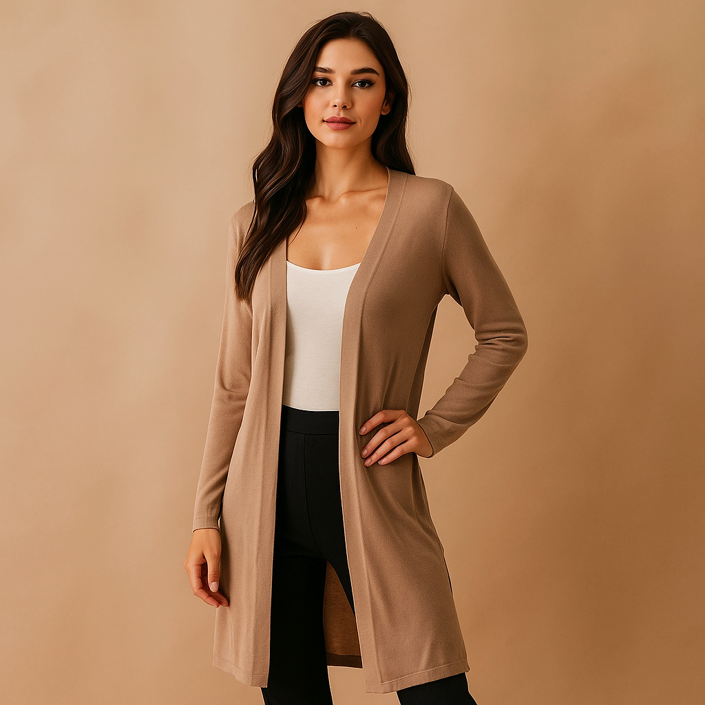 Dames lang open vest minimalistische stijl - Lang
