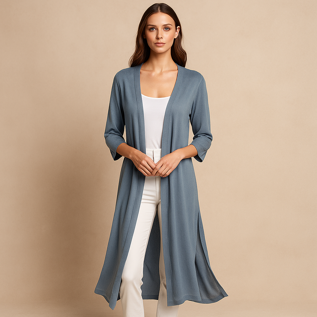 Dames lang open vest minimalistische stijl - Lang