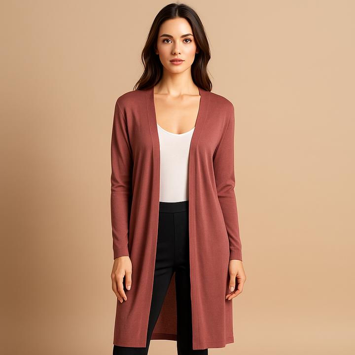 Dames lang open vest minimalistische stijl - Lang