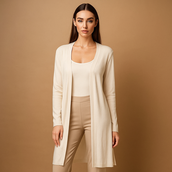 Dames lang open vest minimalistische stijl - Lang
