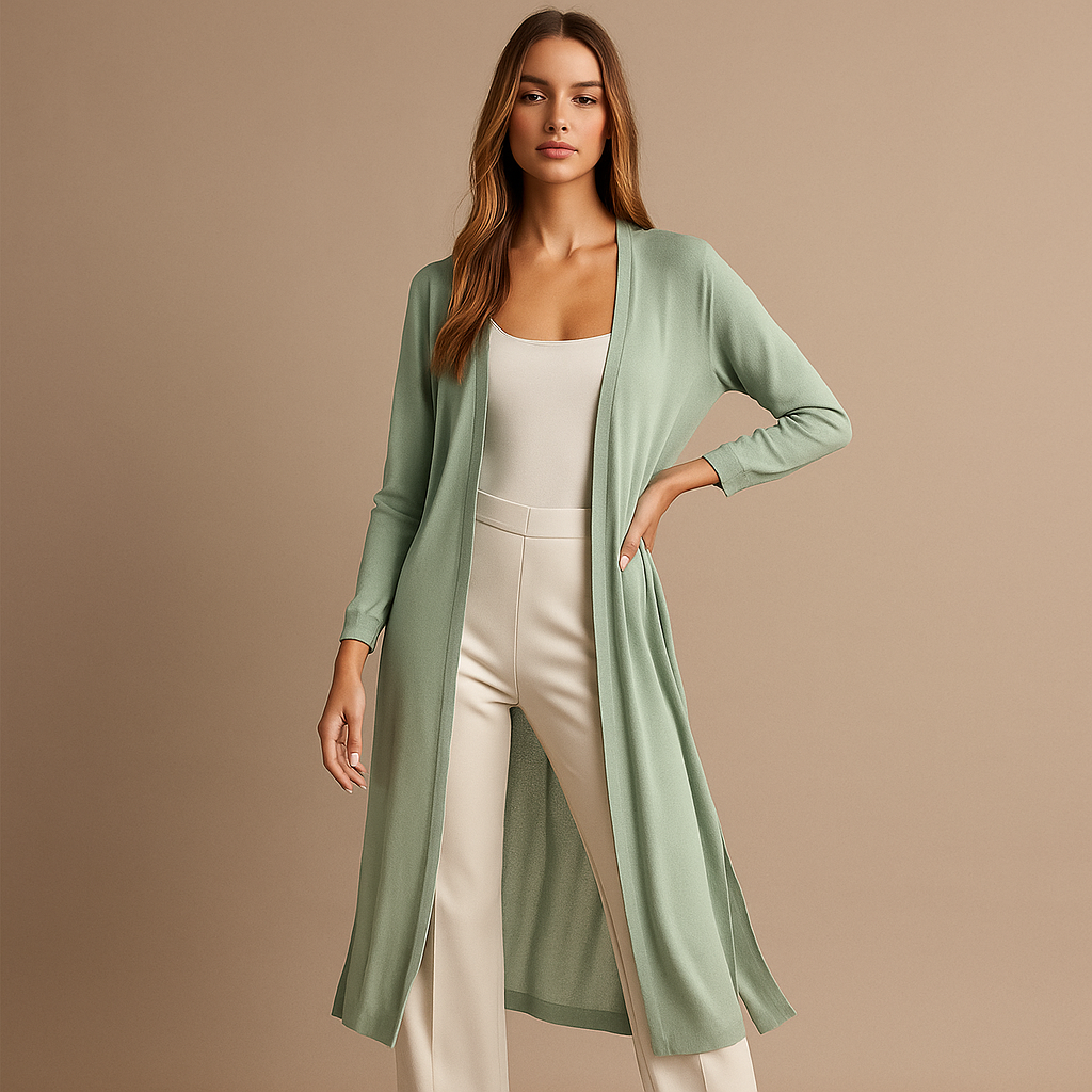 Dames lang open vest minimalistische stijl - Lang