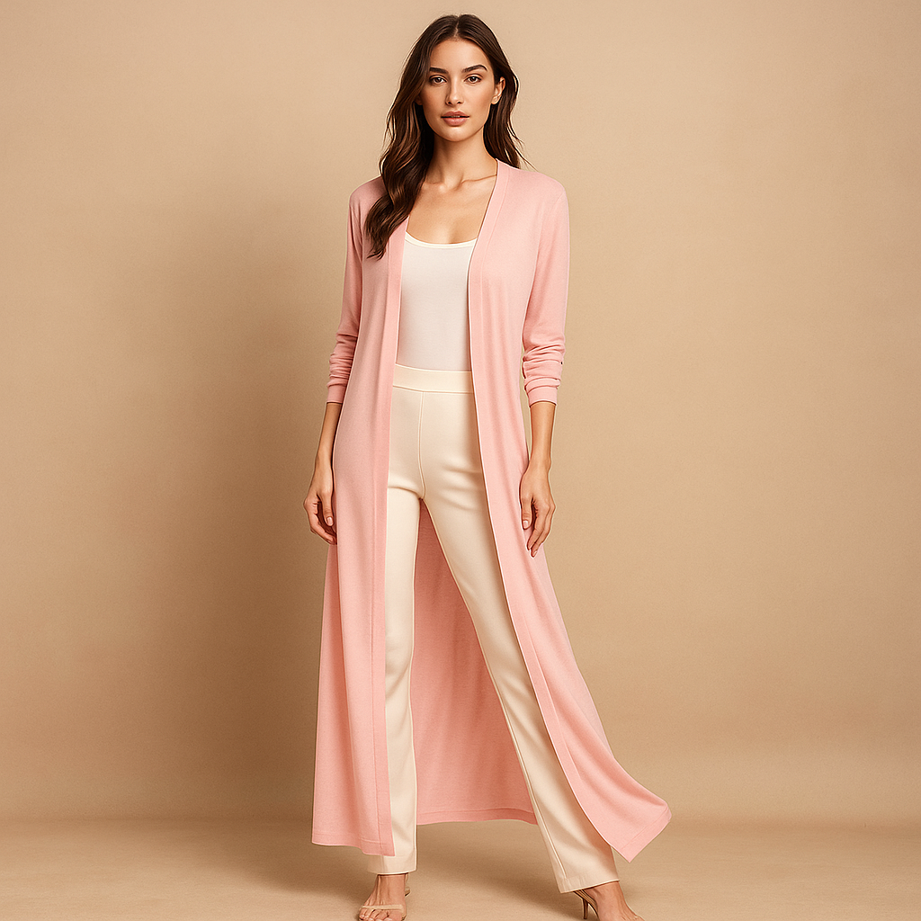 Dames lang open vest minimalistische stijl - Lang
