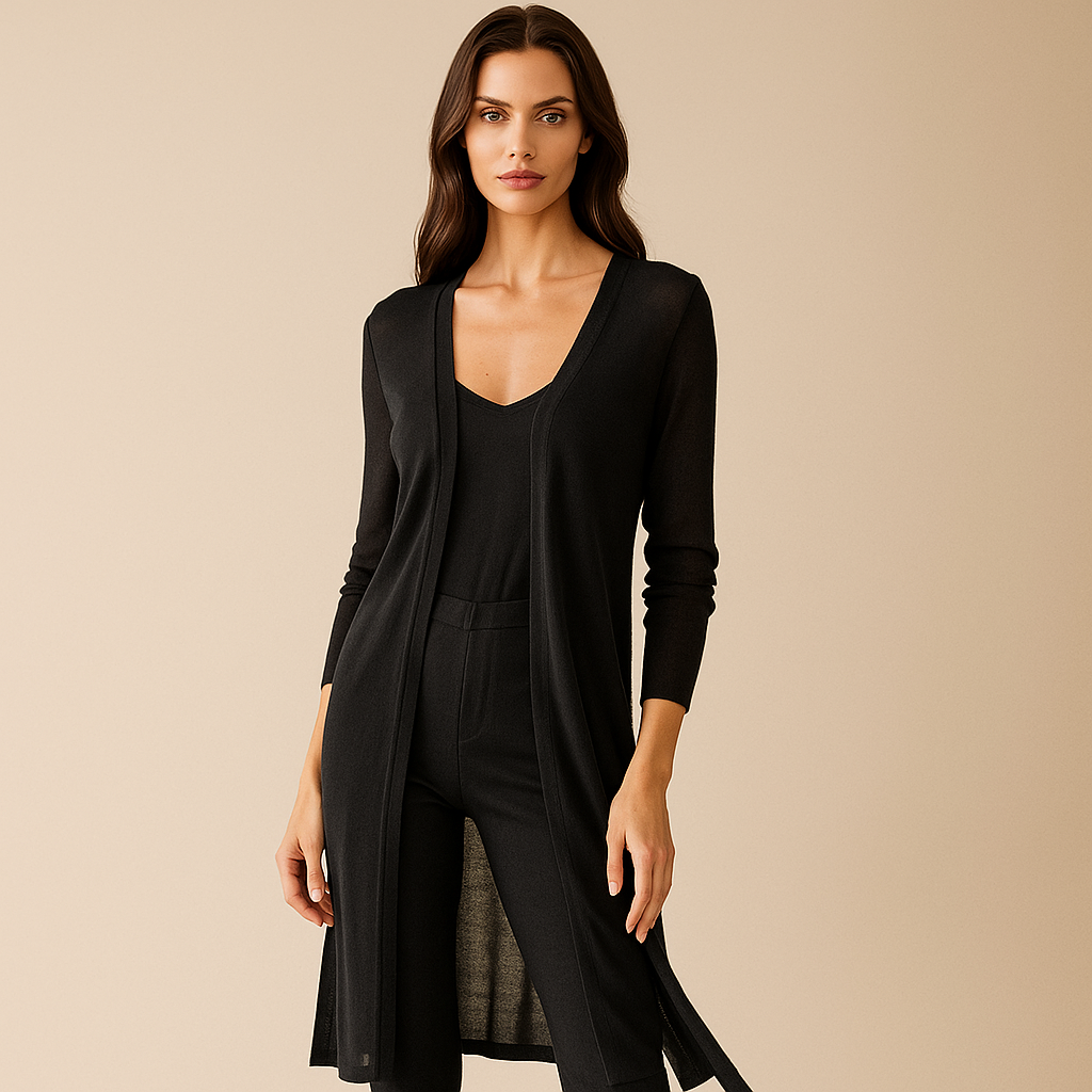 Dames lang open vest minimalistische stijl - Lang