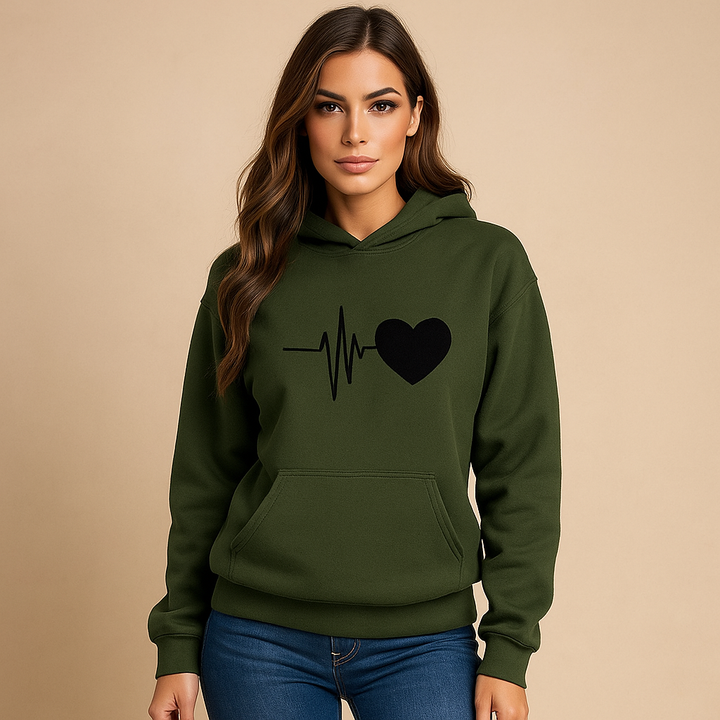 Sweater vrouw hoodie hartslag print - Jhoana