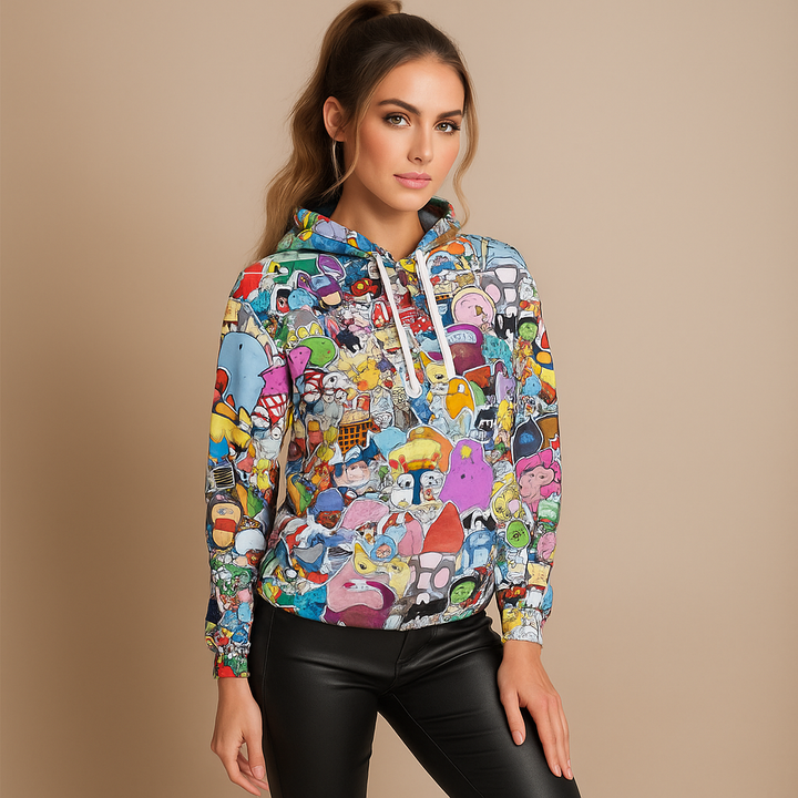 Dames sweatshirt met print en capuchon - Arlet