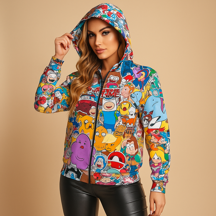 Dames sweatshirt met print en capuchon - Arlet