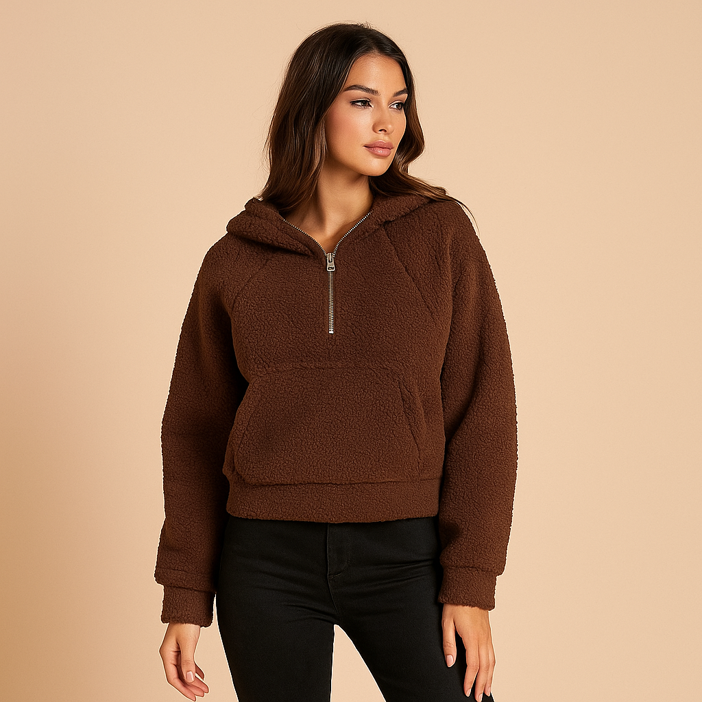 Fleece sweatshirt met capuchon voor dames - Elira