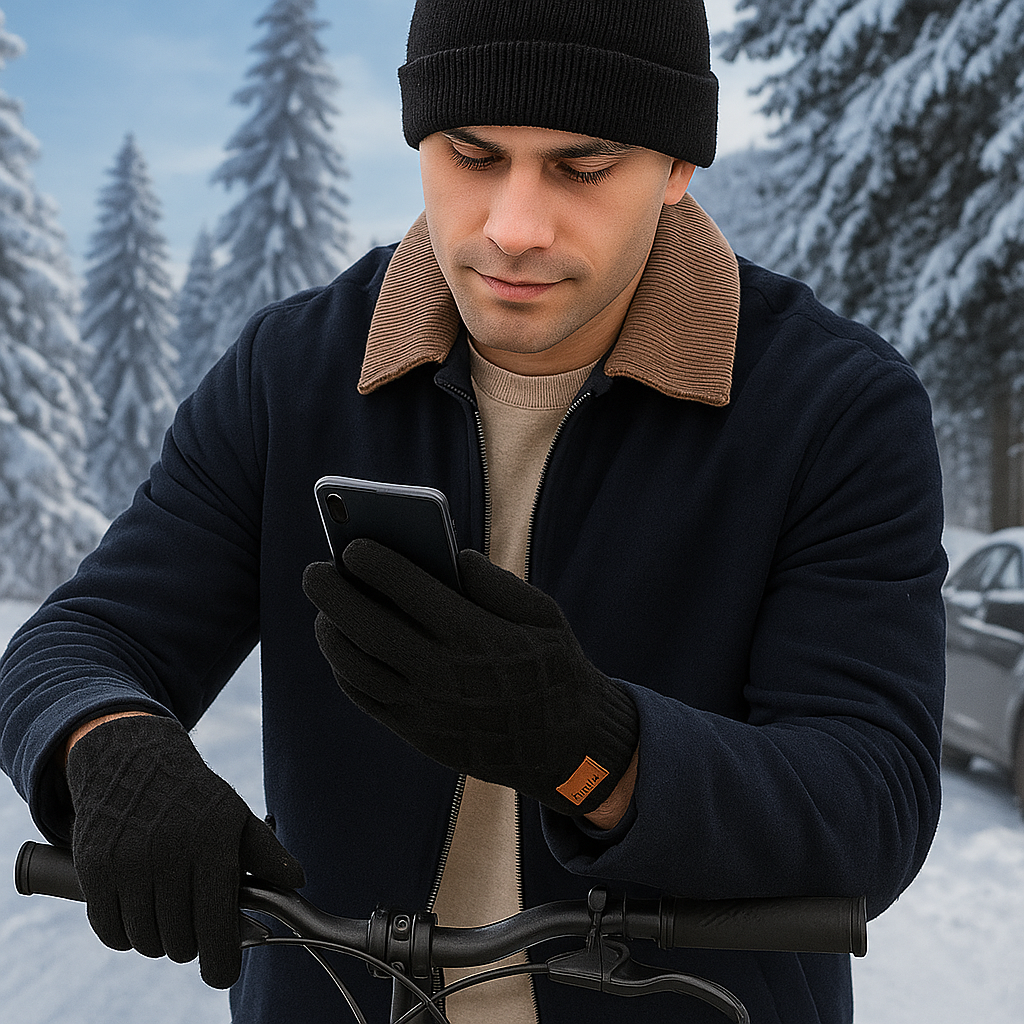 Tactiele uniseks winterhandschoenen van soepele stof - Eamon