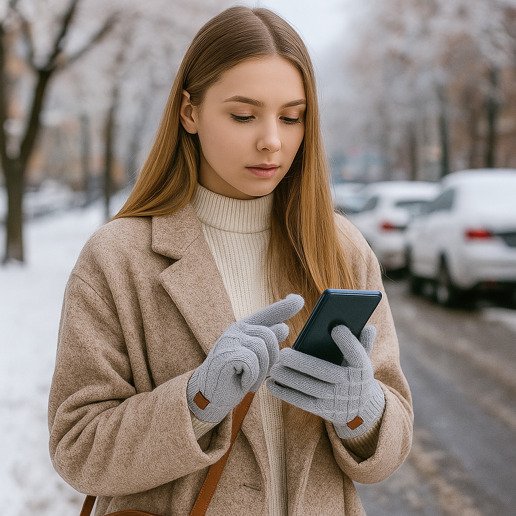 Tactiele uniseks winterhandschoenen van soepele stof - Eamon