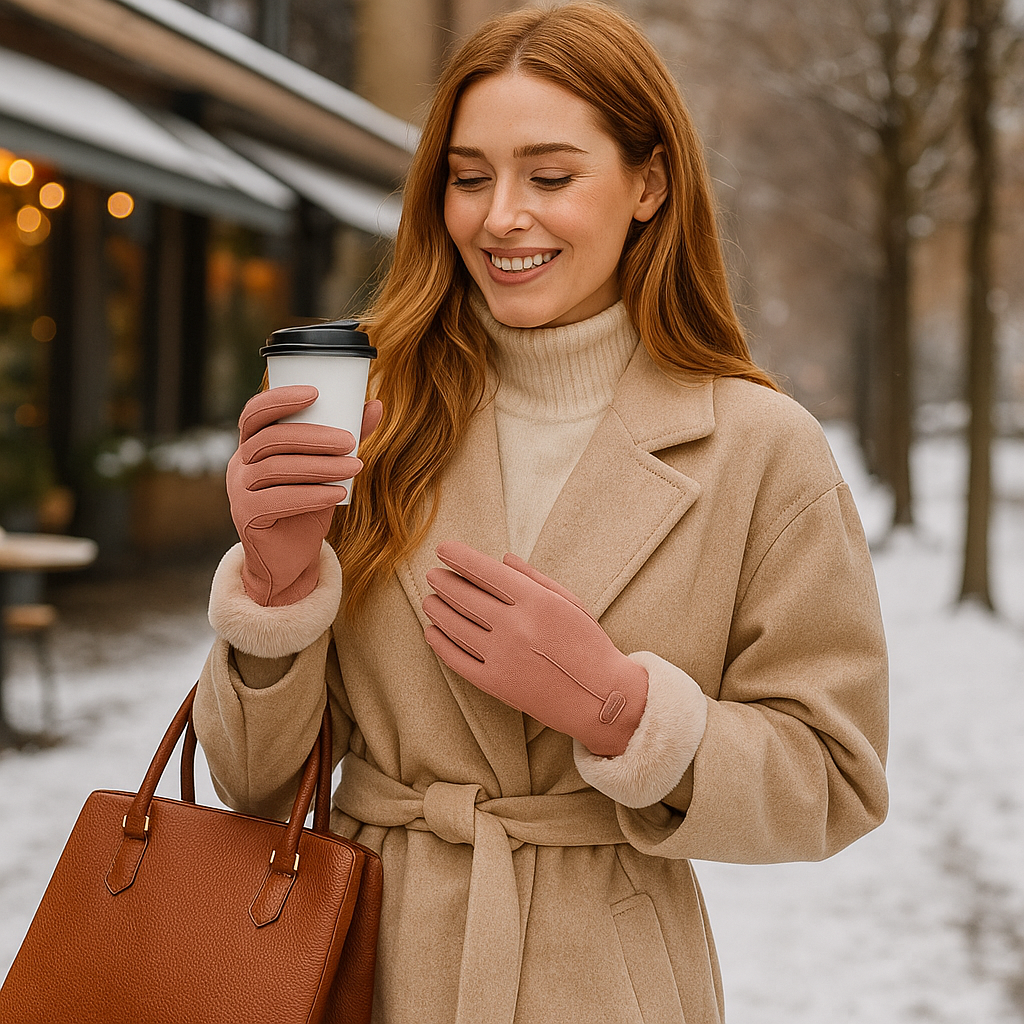 Dames gevoerde winterhandschoenen soft finish - Lykke