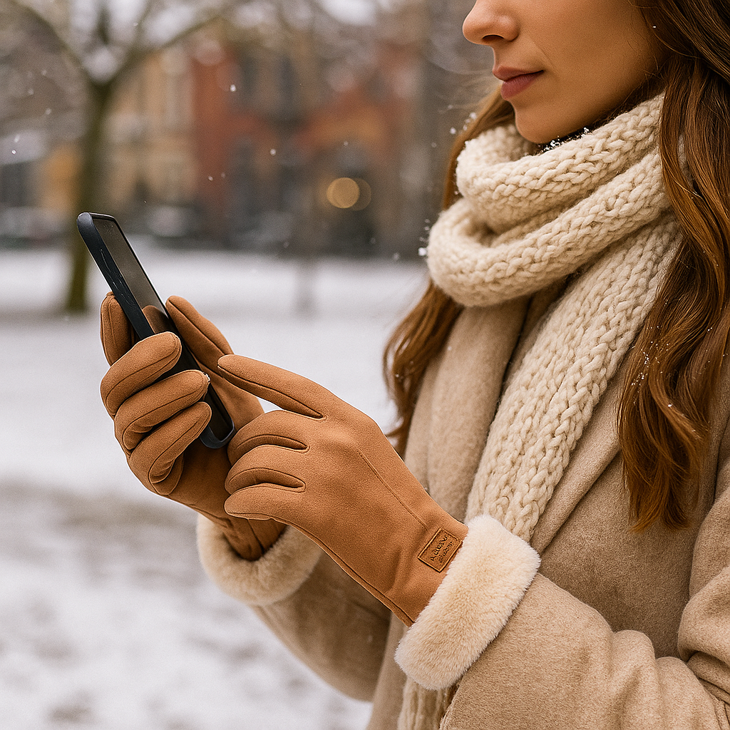 Dames gevoerde winterhandschoenen soft finish - Lykke