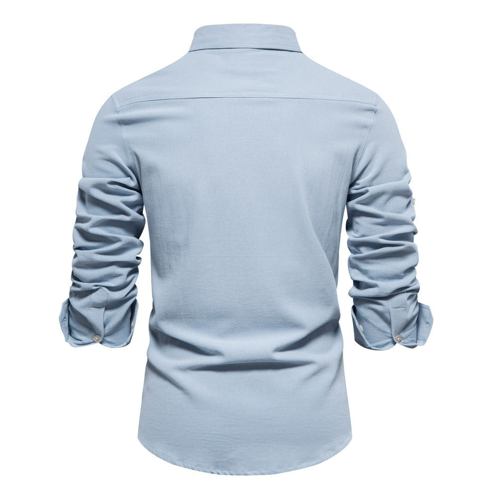 Katoenen overhemd voor heren, zakken voor, casual stijl - Nicolas