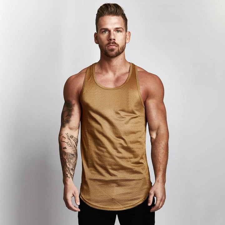 Ademend T-shirt zonder mouwen van mesh voor heren - Marco
