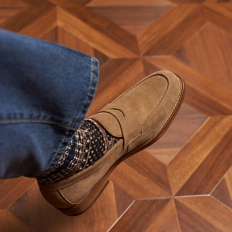 Heren bruine klassieke stijl echt leren loafers - Whitmore