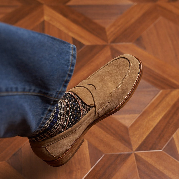 Heren bruine klassieke stijl echt leren loafers - Whitmore