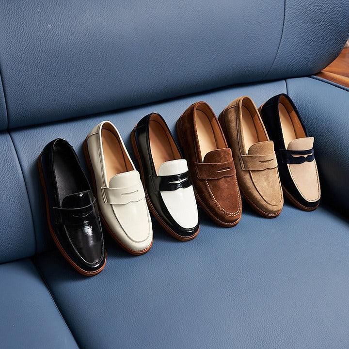 Heren bruine klassieke stijl echt leren loafers - Whitmore