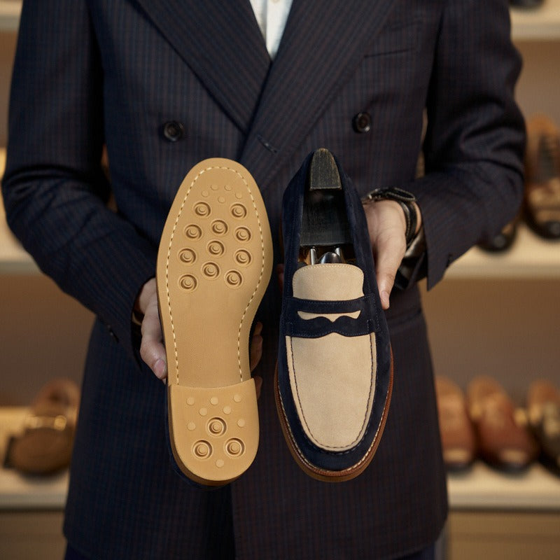Heren bruine klassieke stijl echt leren loafers - Whitmore