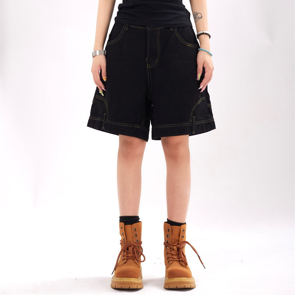 Dames denim shorts met oversized urban stijl ontwerp - Renata