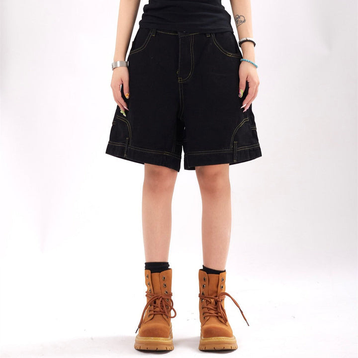 Dames denim shorts met oversized urban stijl ontwerp - Renata