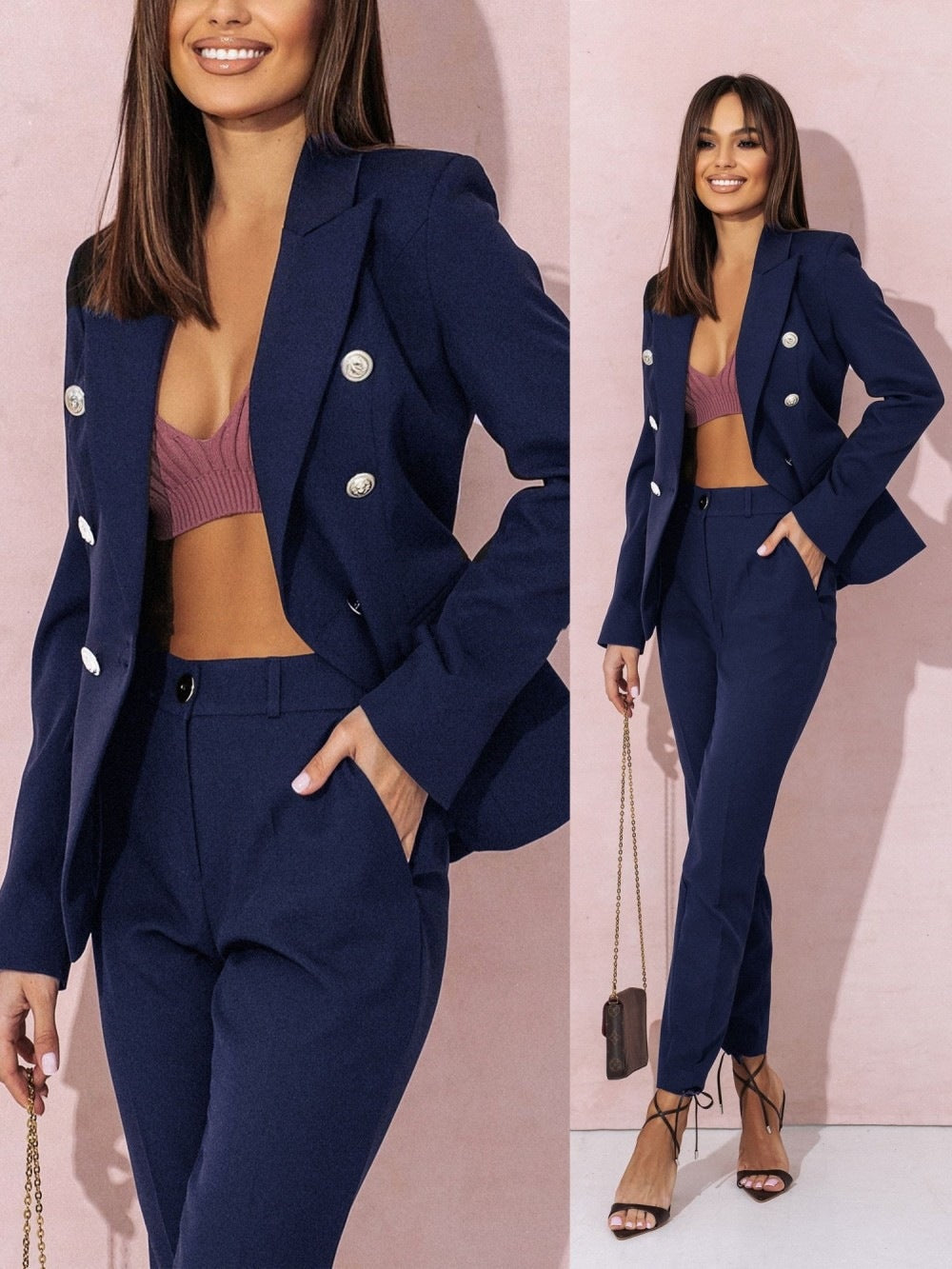 Elisea - Elegante blazer en pantalon set