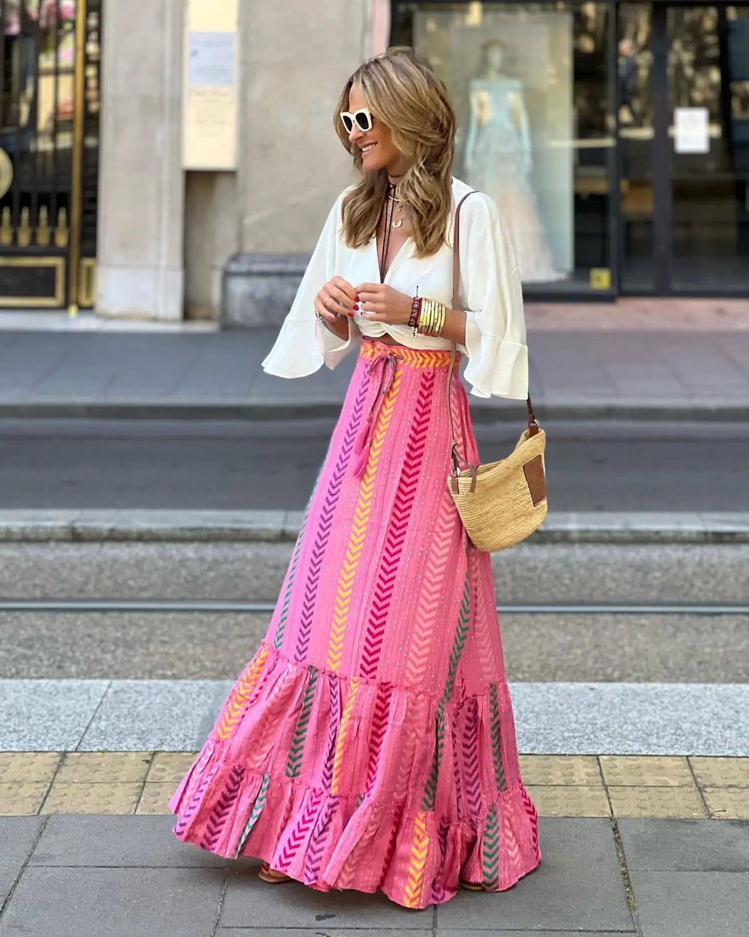 Vrouwen lange rok zomer bloemen bohemian stijl - Amara