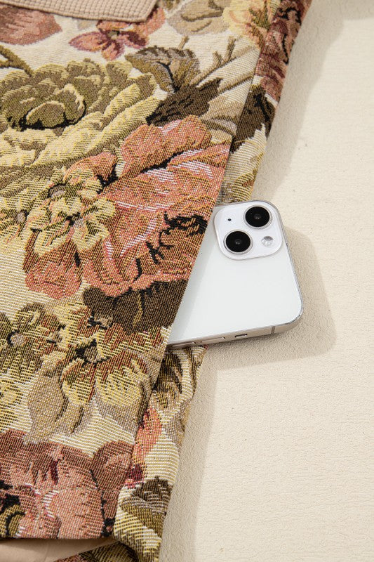 Gebloemd gebreid damesvest - Olyane