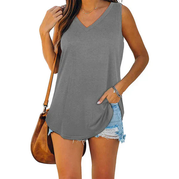 Nana - Jersey tanktop met V-hals