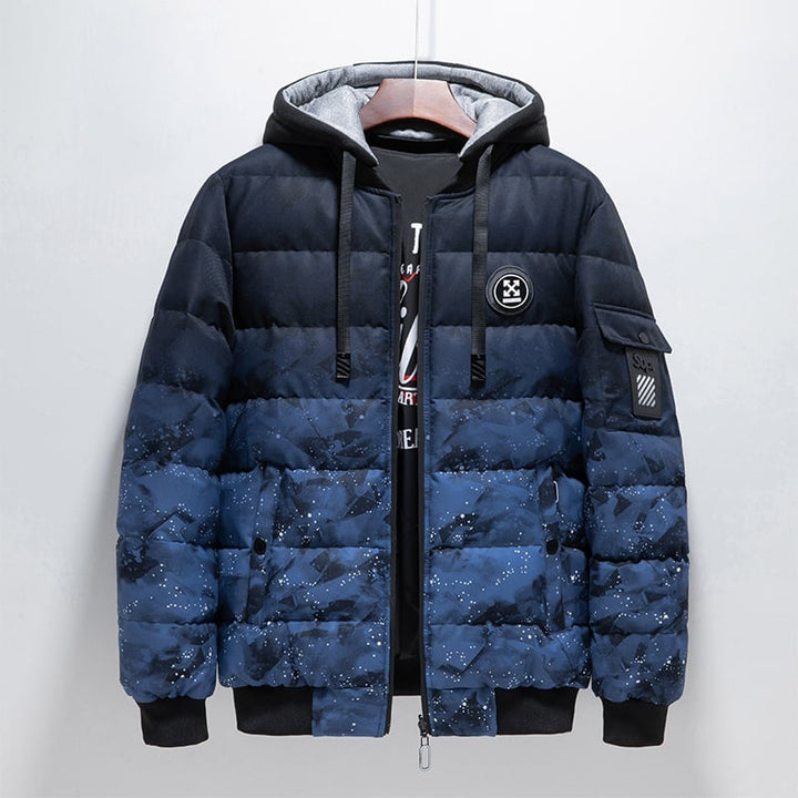 Gewatteerd herenjack met urban design - Kaien