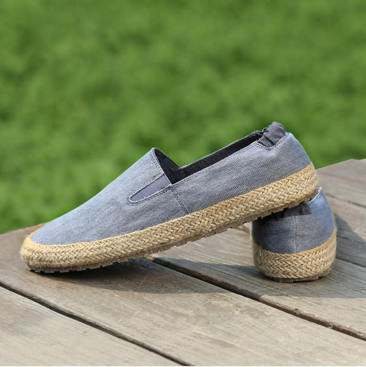 Ademende espadrilles van canvas voor heren met natuurlijke jute zool - Olver