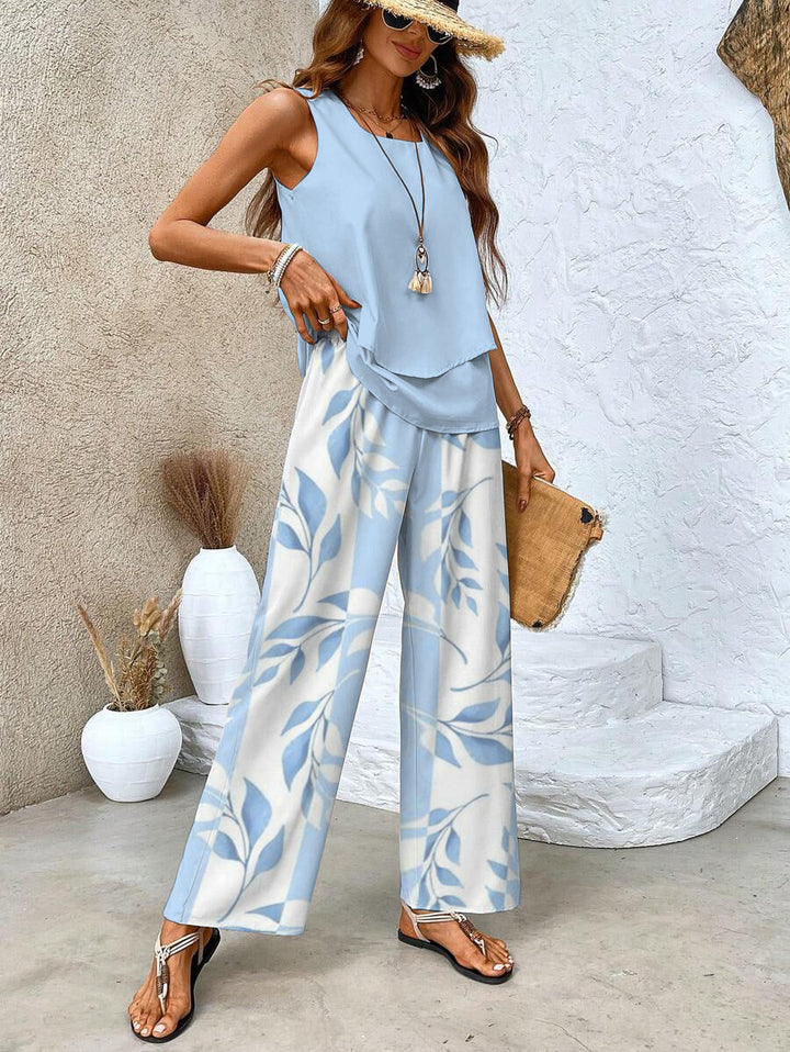 Nora - Zomerse set met print of effen kleur